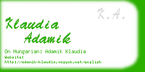 klaudia adamik business card